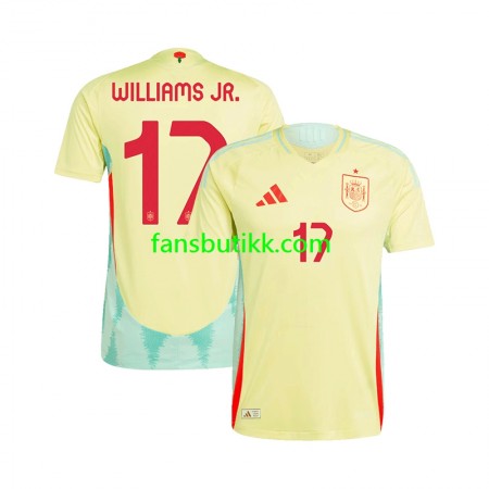Fotballdrakt Spania WILLIAMS JR 17 Bortetrøye Euro 2024 Kortermet